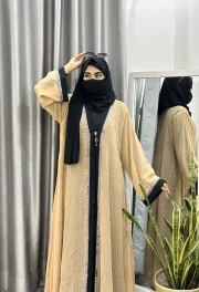 Rafiah Gorgeous Mesh Net Koti Abaya Set - Image 3