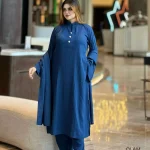Luxury Sherjh Kameez Set- Navy Blue