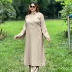 Luxury Sherjh Kameez Set- Beige Cream