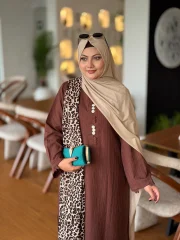 Zayra Luxe Co-ord Set- Coffee - 2 Pcs - Image 4